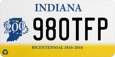 IN license plate 980TFP
