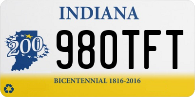 IN license plate 980TFT