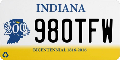 IN license plate 980TFW