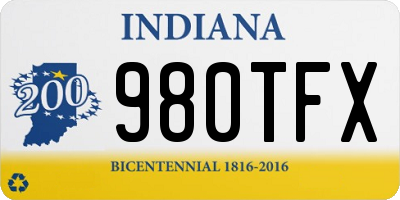 IN license plate 980TFX