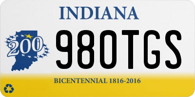 IN license plate 980TGS