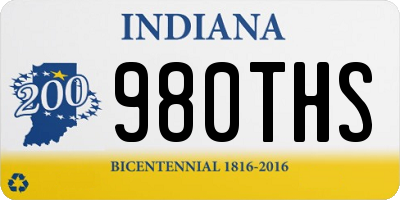 IN license plate 980THS