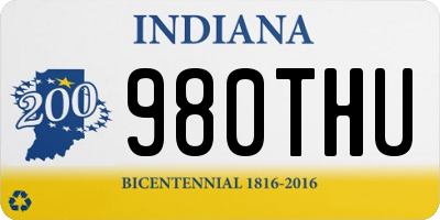 IN license plate 980THU