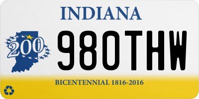 IN license plate 980THW