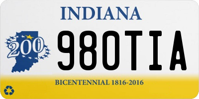 IN license plate 980TIA