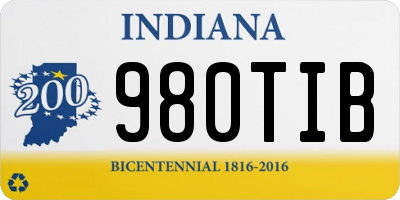 IN license plate 980TIB