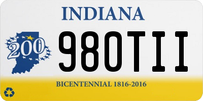 IN license plate 980TII