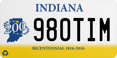 IN license plate 980TIM