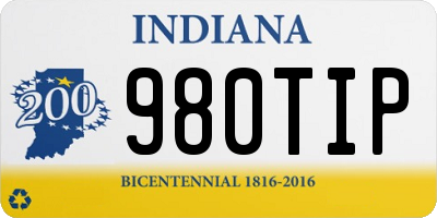 IN license plate 980TIP