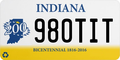 IN license plate 980TIT
