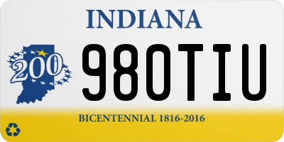 IN license plate 980TIU