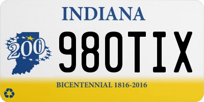 IN license plate 980TIX