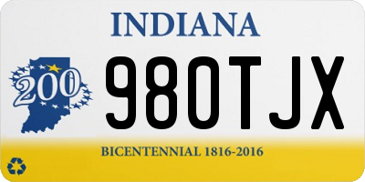 IN license plate 980TJX