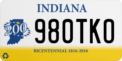 IN license plate 980TKO