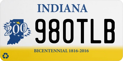 IN license plate 980TLB