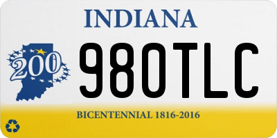 IN license plate 980TLC