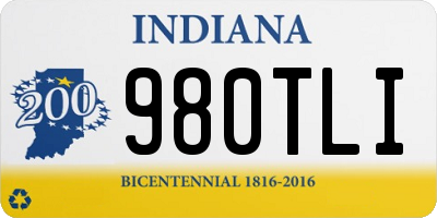 IN license plate 980TLI