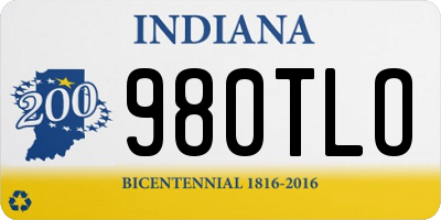 IN license plate 980TLO