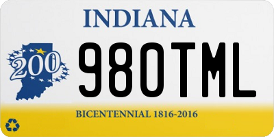 IN license plate 980TML