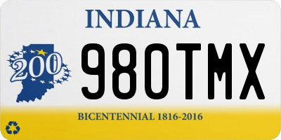 IN license plate 980TMX