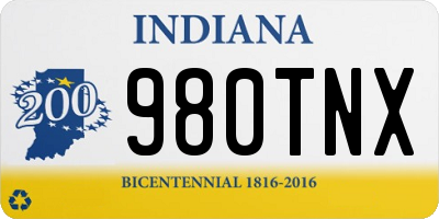 IN license plate 980TNX