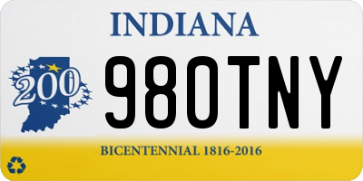 IN license plate 980TNY