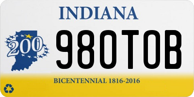 IN license plate 980TOB