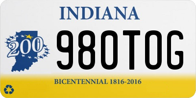 IN license plate 980TOG
