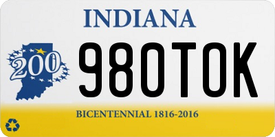 IN license plate 980TOK