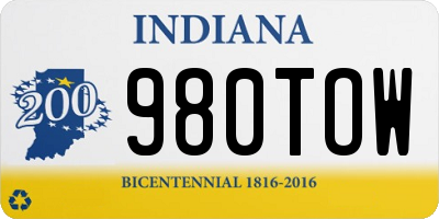 IN license plate 980TOW