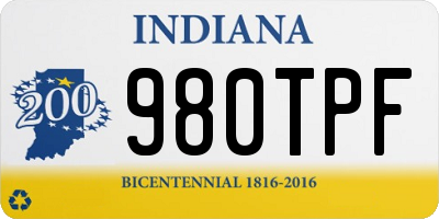 IN license plate 980TPF