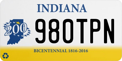 IN license plate 980TPN
