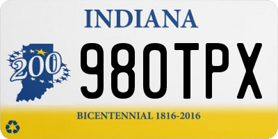 IN license plate 980TPX