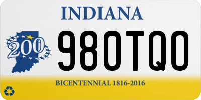 IN license plate 980TQO