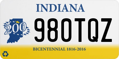 IN license plate 980TQZ