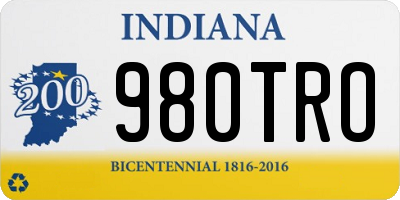IN license plate 980TRO