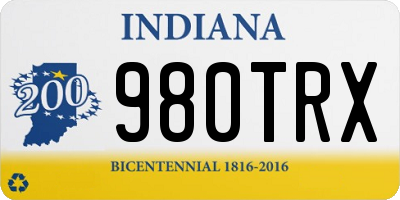 IN license plate 980TRX