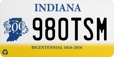 IN license plate 980TSM
