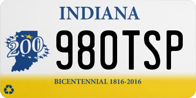 IN license plate 980TSP