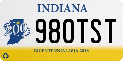 IN license plate 980TST