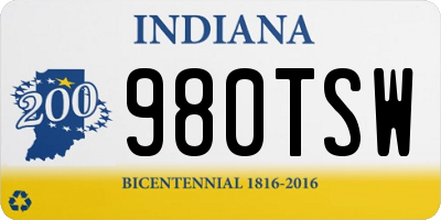 IN license plate 980TSW