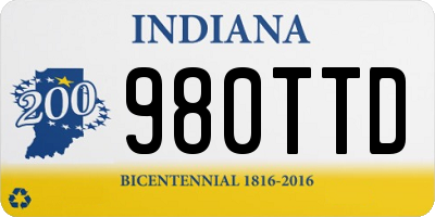 IN license plate 980TTD