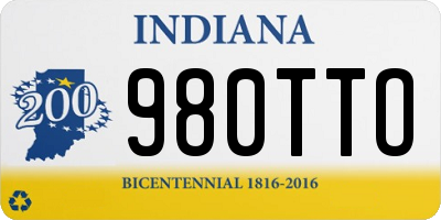 IN license plate 980TTO