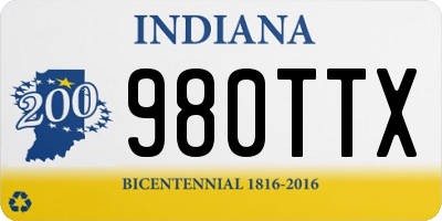 IN license plate 980TTX