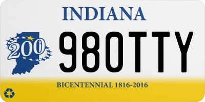 IN license plate 980TTY