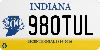 IN license plate 980TUL