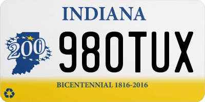 IN license plate 980TUX