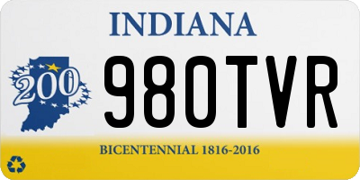 IN license plate 980TVR