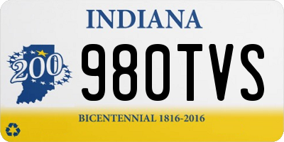 IN license plate 980TVS