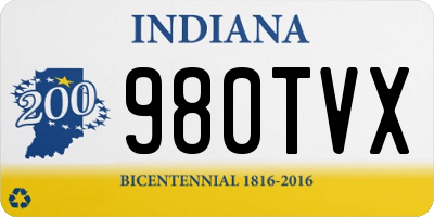 IN license plate 980TVX
